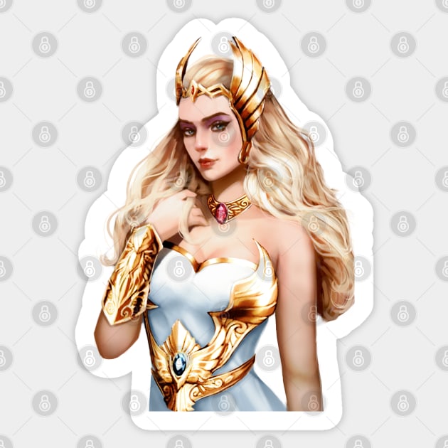 She-Ra with Broskull Necklace Character Art V.2 Sticker by CastleBroskull